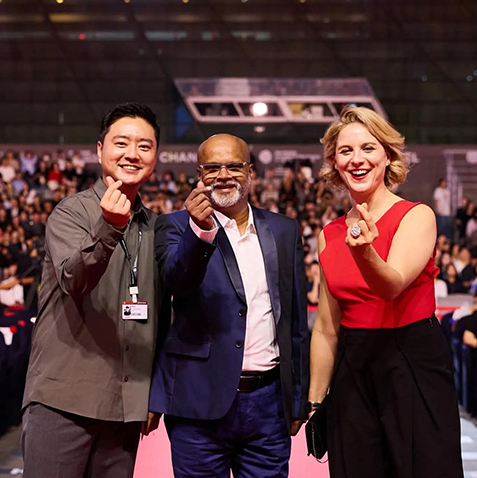 Narendra Bandabe with International Jury at BIFF 2025 Red Carpet